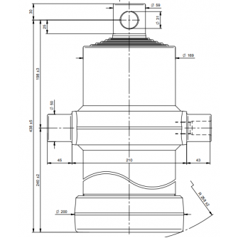 Teleskopski cilinder 6 stopenj 13 ton 1765 mm z luknjo 6021F
